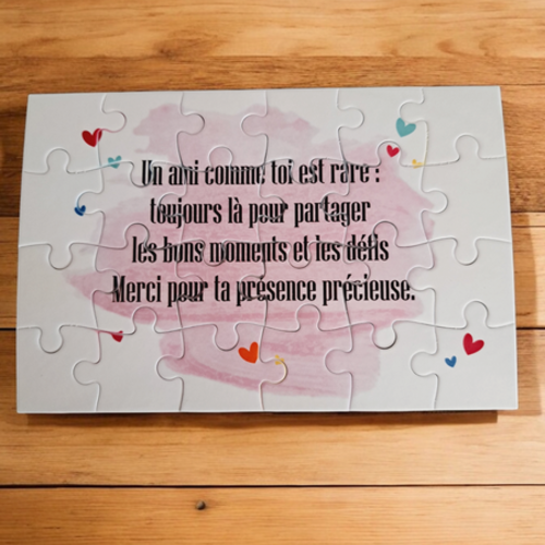Puzzle personnalisé pour votre ami(e) - 24 pièces avec pochon inclus
