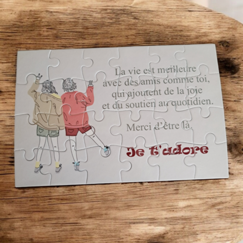 Puzzle personnalisé pour votre ami(e) - 24 pièces avec pochon inclus