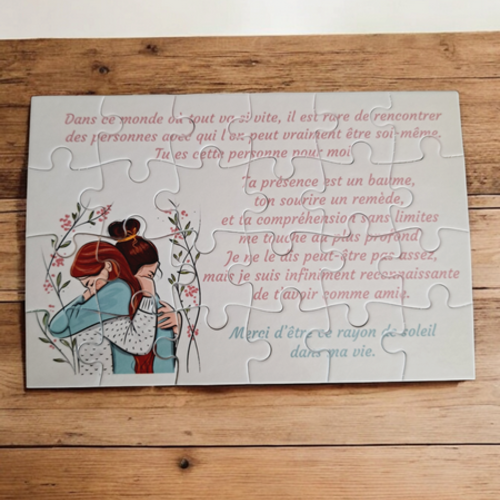 Puzzle personnalisé pour votre ami(e) - 24 pièces avec pochon inclus