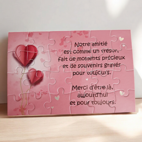 Puzzle personnalisé pour votre ami(e) - 24 pièces avec pochon inclus