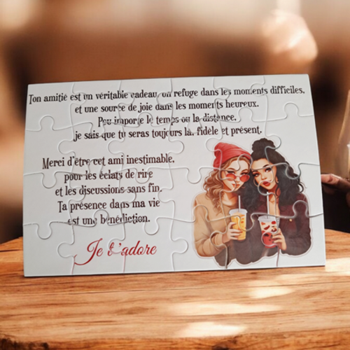 Puzzle personnalisé pour votre ami(e) - 24 pièces avec pochon inclus