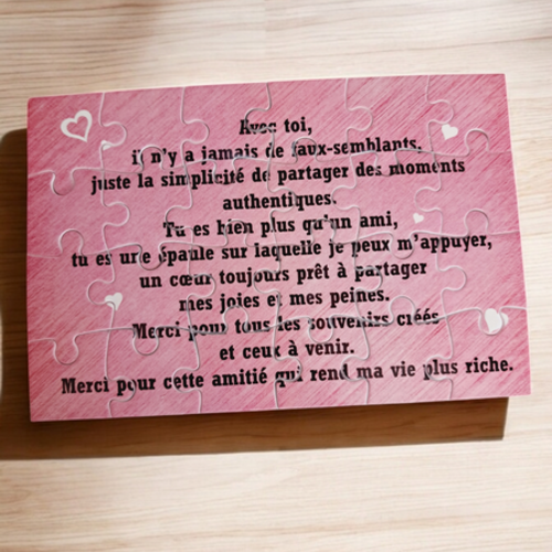 Puzzle personnalisé pour votre ami(e) - 24 pièces avec pochon inclus