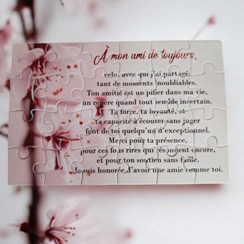 Puzzle personnalisé pour votre ami(e) - 24 pièces avec pochon inclus