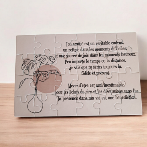 Puzzle personnalisé pour votre ami(e) - 24 pièces avec pochon inclus