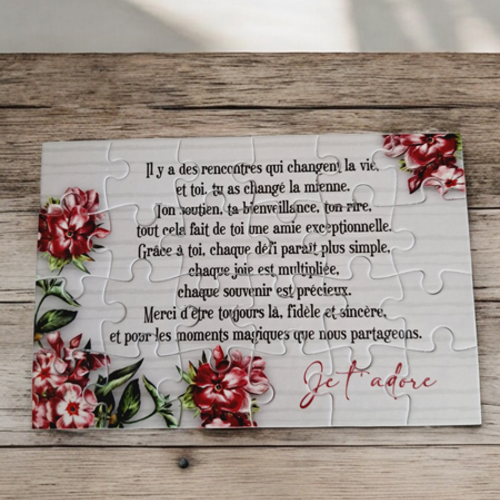 Puzzle personnalisé pour votre ami(e) - 24 pièces avec pochon inclus