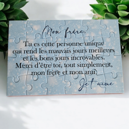 Puzzle personnalisé pour votre frère - 24 pièces avec pochon inclus
