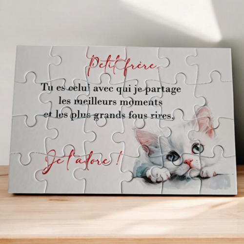 Puzzle personnalisé pour votre frère - 24 pièces avec pochon inclus