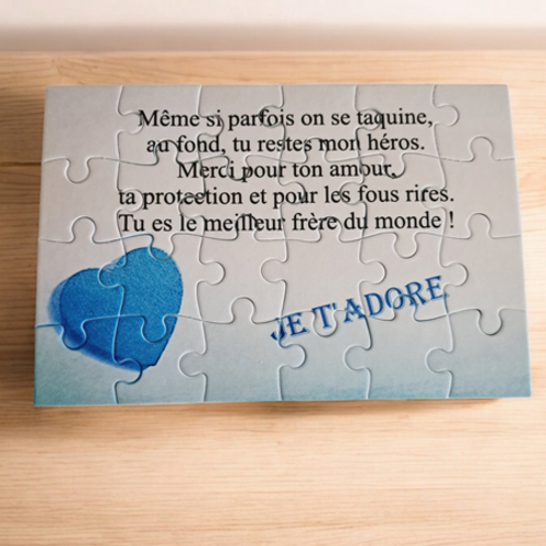 Puzzle personnalisé pour votre frère - 24 pièces avec pochon inclus