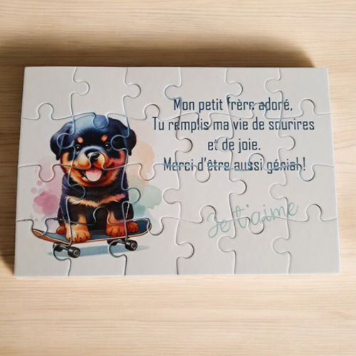 Puzzle personnalisé pour votre frère - 24 pièces avec pochon inclus