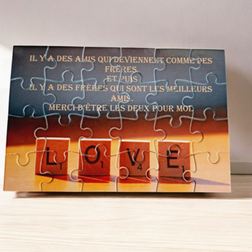 Puzzle personnalisé pour votre frère - 24 pièces avec pochon inclus