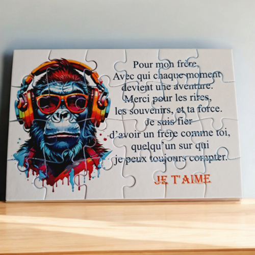 Puzzle personnalisé pour votre frère - 24 pièces avec pochon inclus