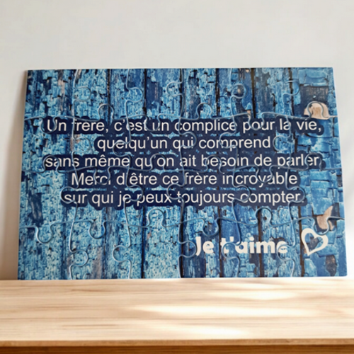 Puzzle personnalisé pour votre frère - 24 pièces avec pochon inclus