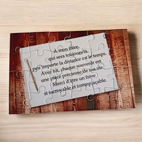 Puzzle personnalisé pour votre frère - 24 pièces avec pochon inclus