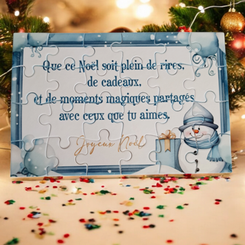 Puzzle personnalisé noël - 24 pièces avec pochon inclus