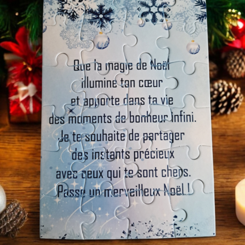 Puzzle personnalisé noël - 24 pièces avec pochon inclus