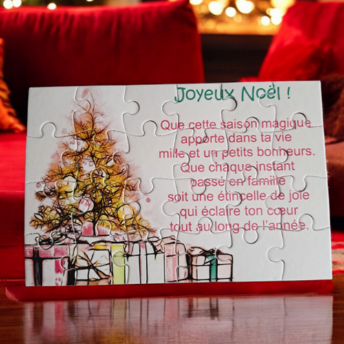 Puzzle personnalisé noël - 24 pièces avec pochon inclus