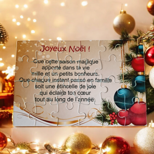 Puzzle personnalisé noël - 24 pièces avec pochon inclus