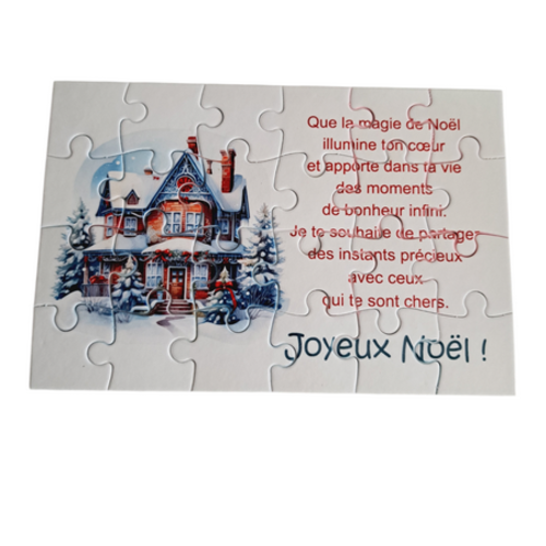 Puzzle personnalisé noël - 24 pièces avec pochon inclus