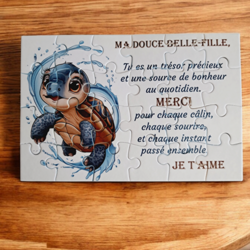 Puzzle personnalisé pour votre belle-fille - 24 pièces avec pochon inclus