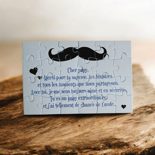 Puzzle "papy" - 24 pièces avec pochon - papy - surprise - anniversaire - noel - cadeau papy