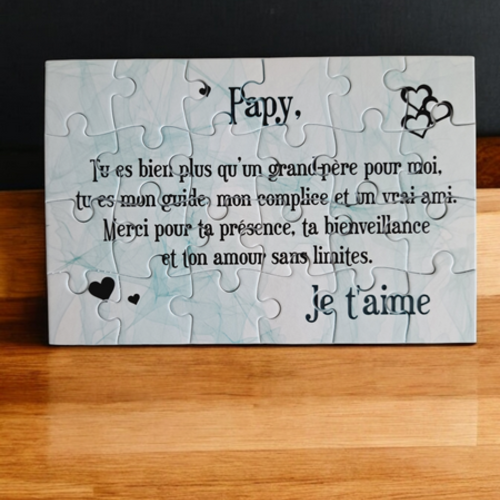 Puzzle "papy" - 24 pièces avec pochon - papy - surprise - anniversaire - noel - cadeau papy