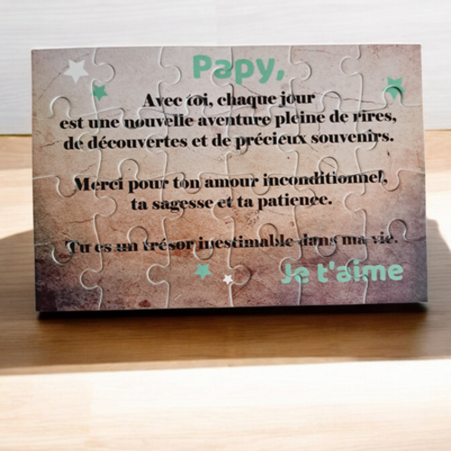 Puzzle "papy" - 24 pièces avec pochon - papy - surprise - anniversaire - noel - cadeau papy