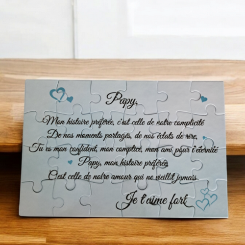 Puzzle "papy" - 24 pièces avec pochon - papy - surprise - anniversaire - noel - cadeau papy