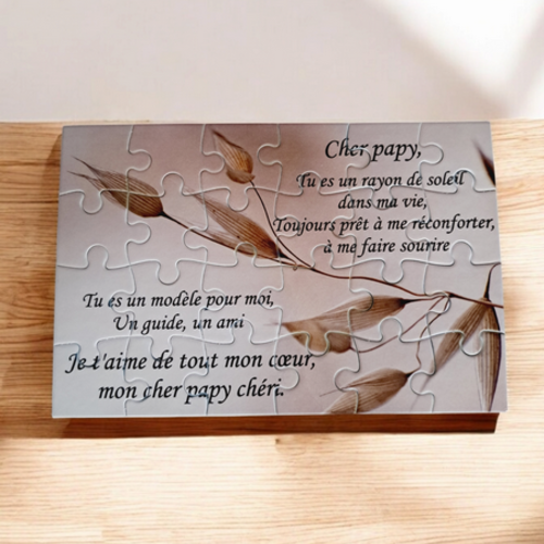 Puzzle "papy" - 24 pièces avec pochon - papy - surprise - anniversaire - noel - cadeau papy