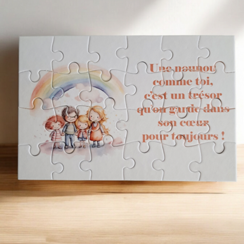 Puzzle "nounou" - 24 pièces avec pochon - nounou - surprise - anniversaire - noel - cadeau nounou