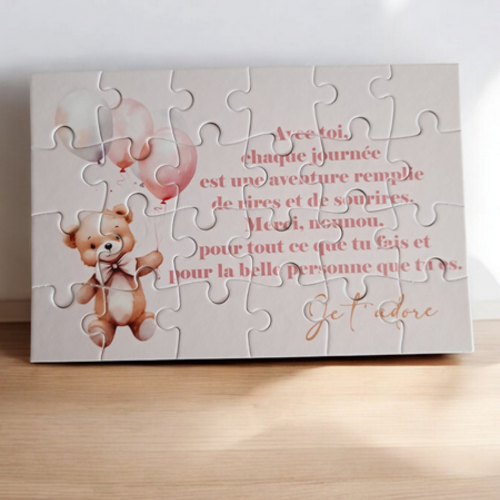 Puzzle "nounou" - 24 pièces avec pochon - nounou - surprise - anniversaire - noel - cadeau nounou