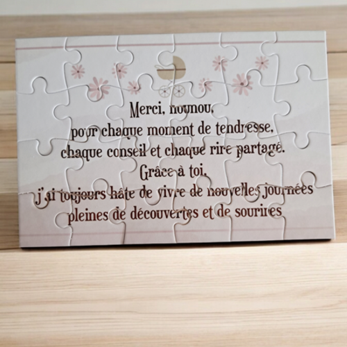 Puzzle "nounou" - 24 pièces avec pochon - nounou - surprise - anniversaire - noel - cadeau nounou
