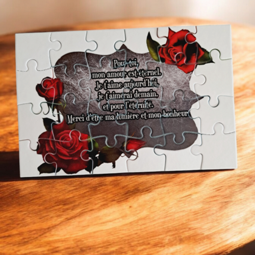 Puzzle "je t'aime" - 24 pièces avec pochon - amour  - surprise - anniversaire