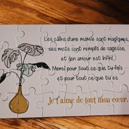 Puzzle "mamie" - 24 pièces avec pochon - mamie - surprise - anniversaire - fête des mamies - noel - cadeau mamie