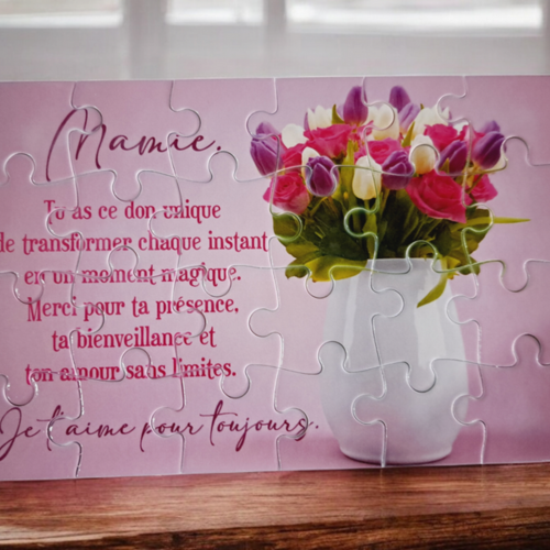 Puzzle "mamie" - 24 pièces avec pochon - mamie - surprise - anniversaire - fête des mamies - noel - cadeau mamie