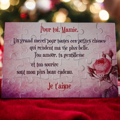 Puzzle "mamie" - 24 pièces avec pochon - mamie - surprise - anniversaire - fête des mamies - noel - cadeau mamie