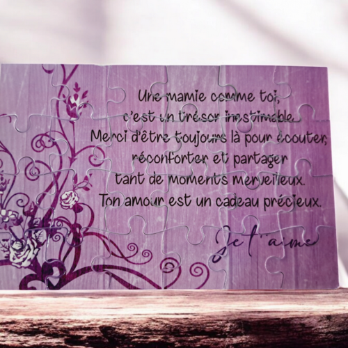 Puzzle "mamie" - 24 pièces avec pochon - mamie - surprise - anniversaire - fête des mamies - noel - cadeau mamie