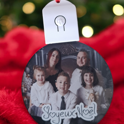 Boule plate led personnalisable photo et texte