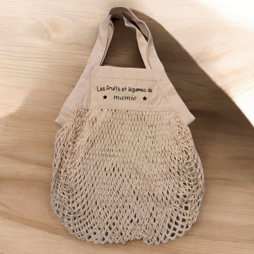 Sac filet "les fruits et légumes de mamie"