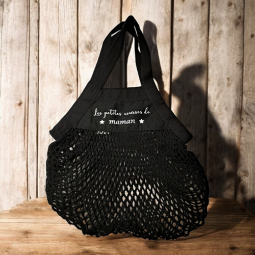 Sac filet " les petites courses de maman"