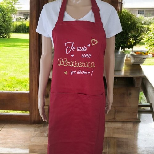 Tablier personnalisé " je suis une maman qui déchire"
