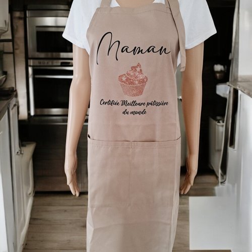 "maman certifiée meilleure pâtissière du monde" - tablier adulte