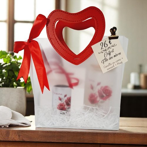 Coffret maman : canette en verre, mug et aimant