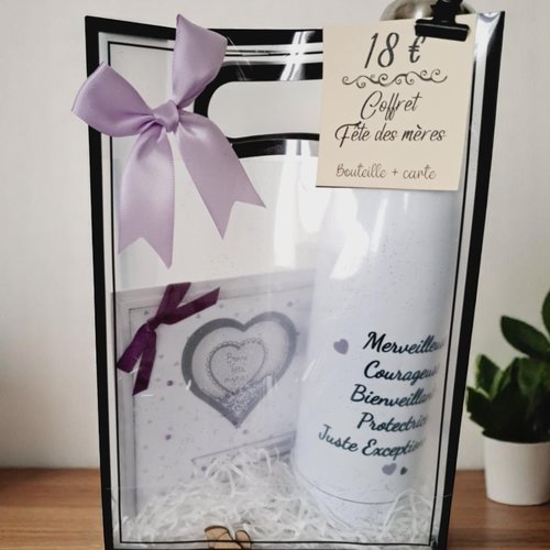 Coffret maman : bouteille et carte