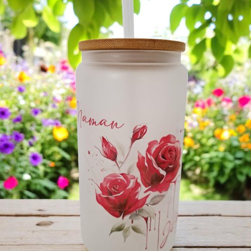 Coffret maman : canette en verre, bouteille, miroir et aimant