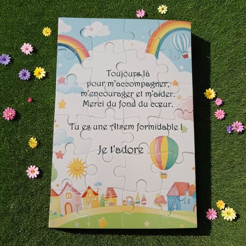 Puzzle merci atsem - cadeau maîtresse - cadeau fin d'année scolaire