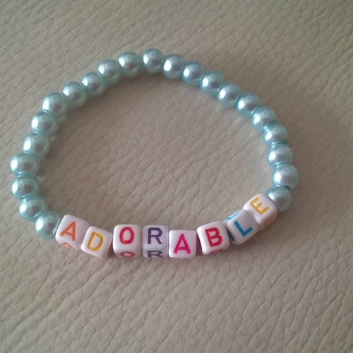 Bracelet message adorable perle de nacre
