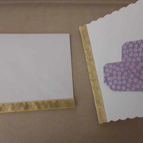 Carte postale origami et son enveloppe