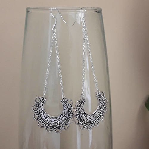 Boucles d oreille ethnique total argent