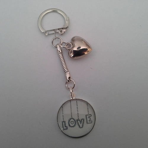 Porte clef cabochon 25 mn love