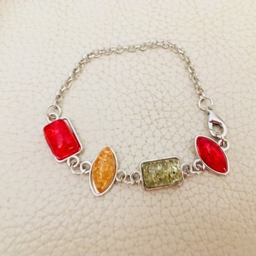 Bracelet coloré pierres 
